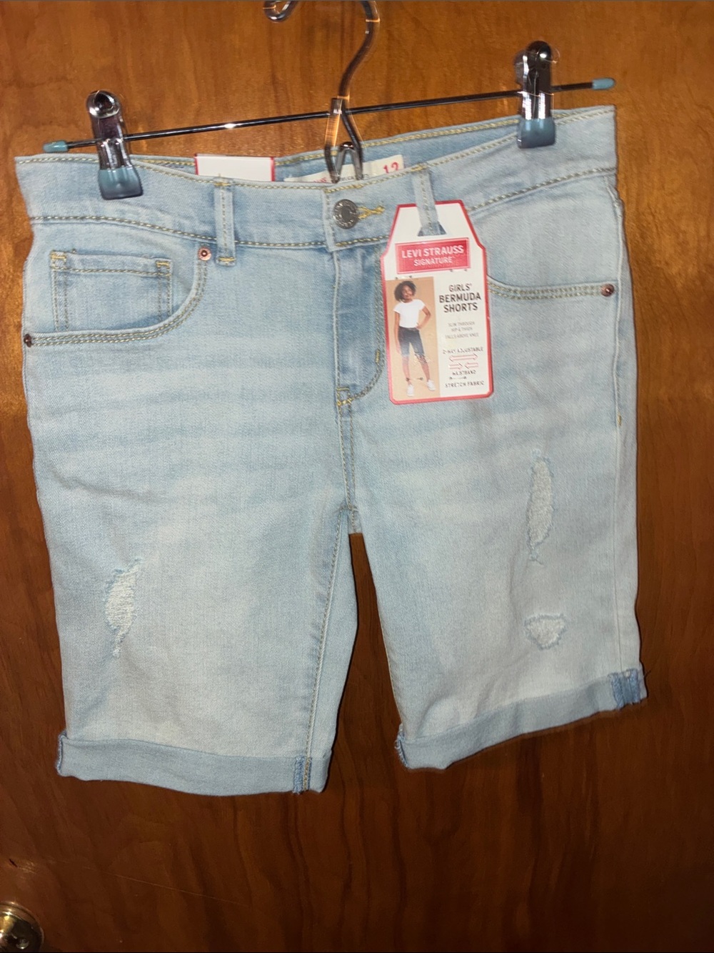 Signature by Levi Strauss Light Blue Denim Bermuda Skort